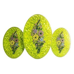 Temptations by Tara Glass Floral Trivets Cutting Boards Inserts